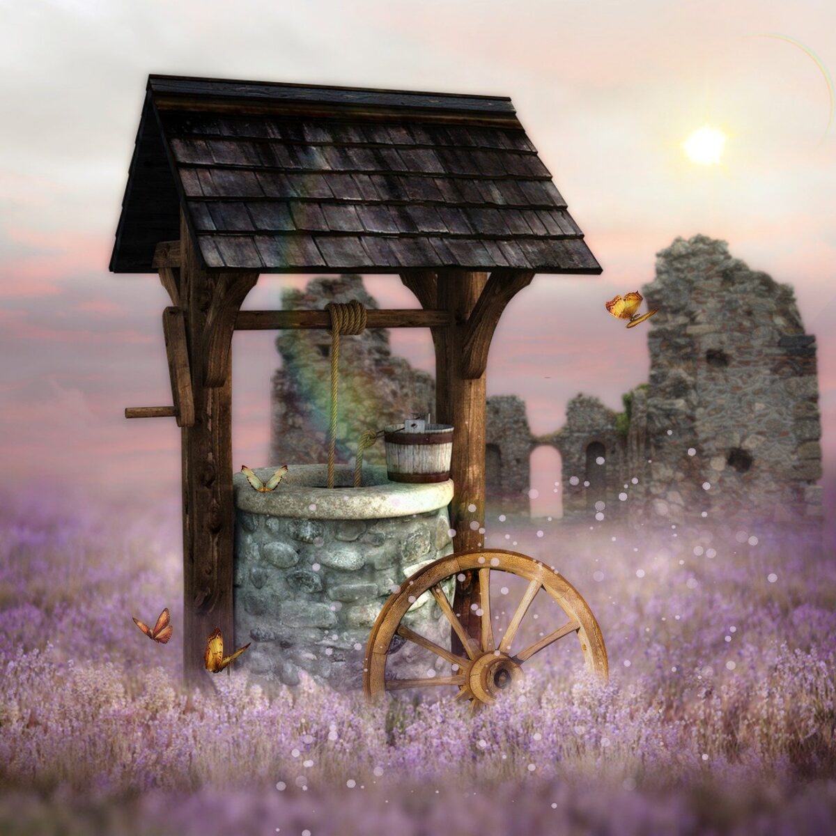 fantasy, wishing well, dreamy, digital background, wishing well, wishing well, wishing well, wishing well, wishing well